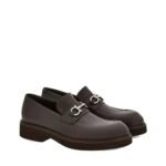 Salvatore Ferragamo Brown Calfskin Slip-On Loafers - Image 2