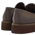 Salvatore Ferragamo Brown Calfskin Slip-On Loafers - Image 3