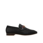 Gucci Black Fabric Slip-On Loafers