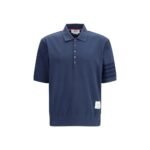 Thom Browne Blue Cotton Polo Shirt