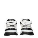 Versace White Leather Low Top Sneakers - Image 3