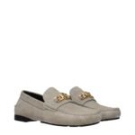 Versace Gray Leather Slip-On Loafers - Image 2