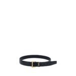Saint Laurent Black Calf Leather Bos Taurus Regular Belt - Image 2