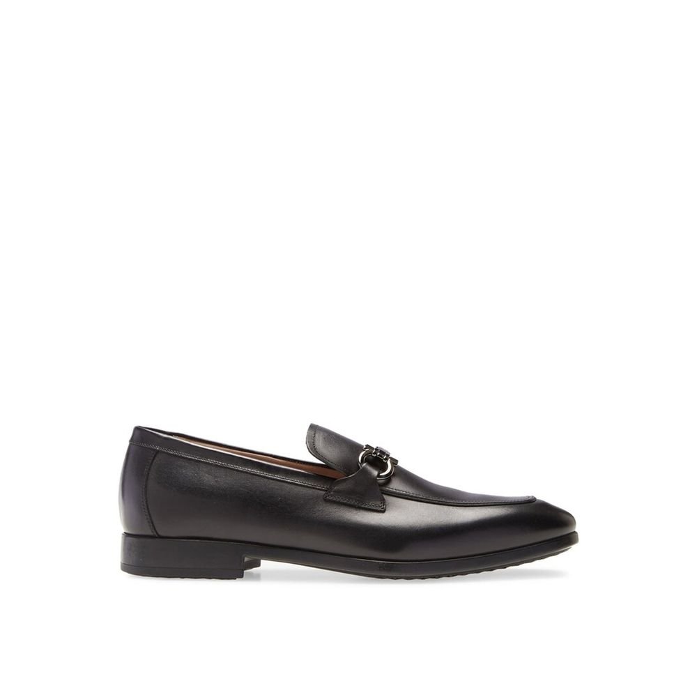 10348857.jpeg Salvatore Ferragamo Black Calfskin Slip-On Loafers - Image 1