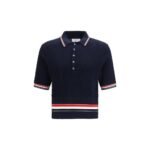 Thom Browne Blue Cotton Polo Shirt