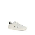 Balmain White Calf Leather Bos Taurus Low Top Sneakers - Image 2