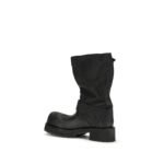 Balenciaga Black Calf Leather Bos Taurus Lace-Up Boots - Image 3