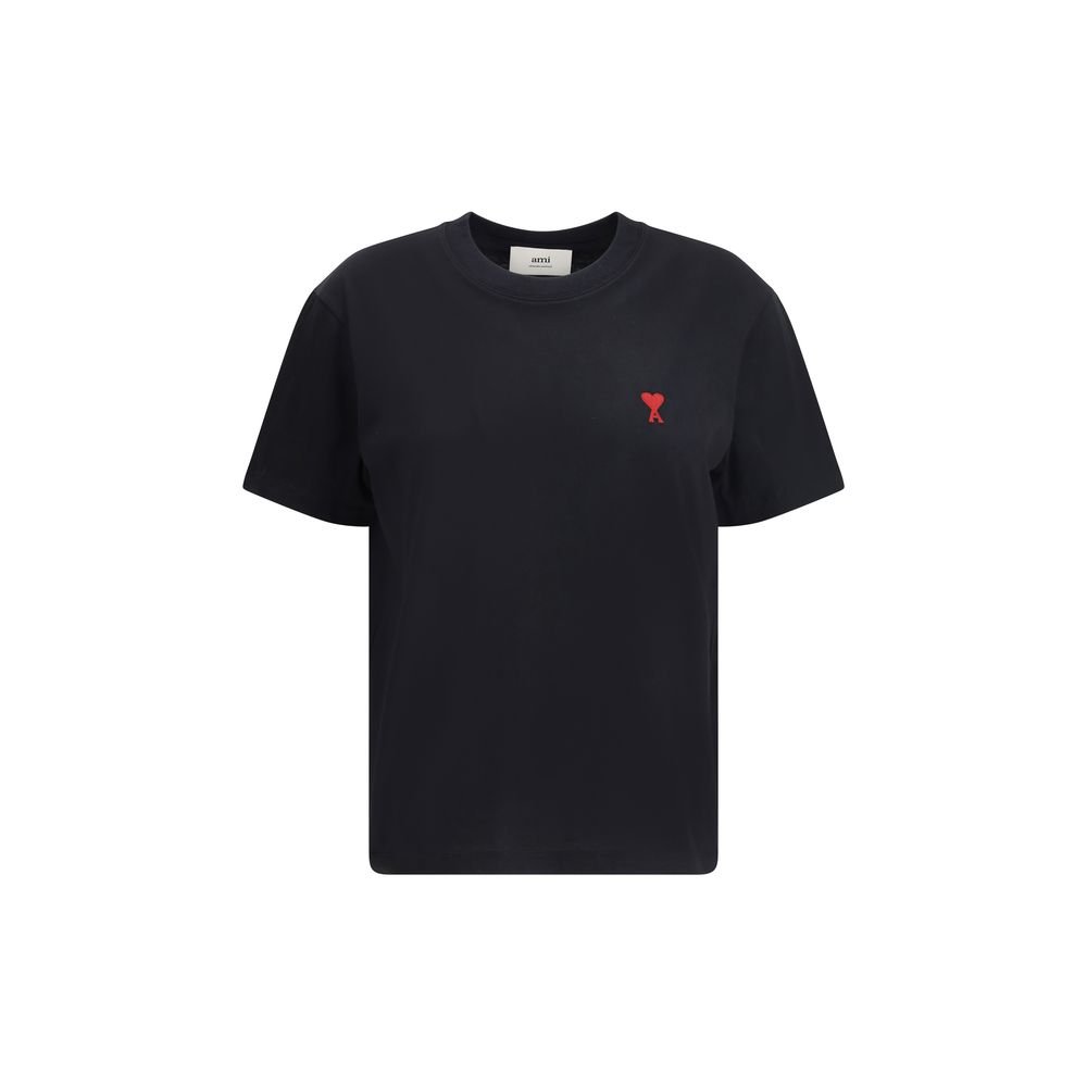 10441821-1.jpeg Ami Paris Black Cotton T-Shirt - Image 1