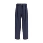 Brunello Cucinelli Blue Viscose Casual Pants