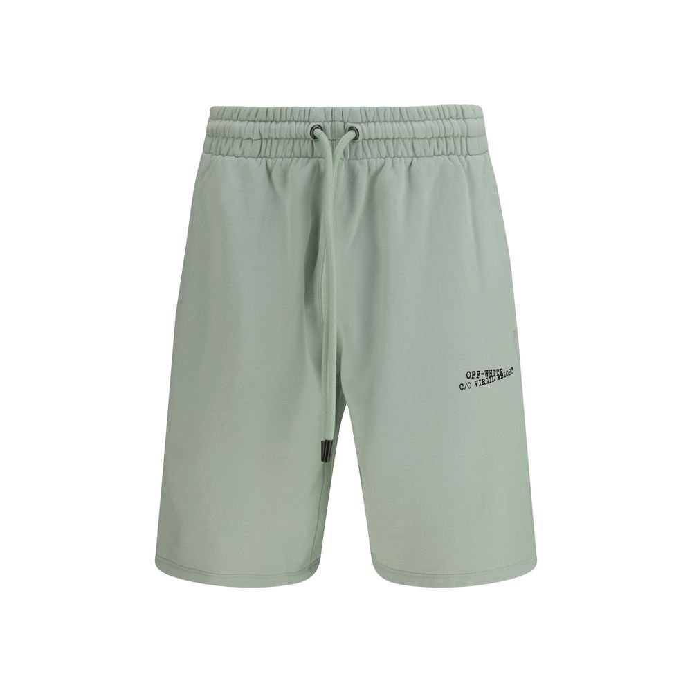 10469319.jpeg Off-White Bicolor Cotton Bermuda Shorts - Image 1