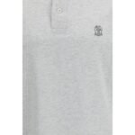 Brunello Cucinelli Gray Cotton Polo Shirt - Image 3