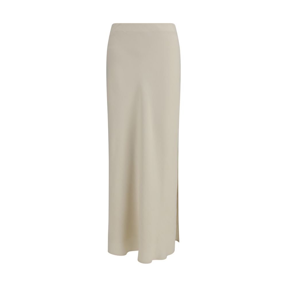 10469545.jpeg Brunello Cucinelli Beige Viscose Long Skirt - Image 1