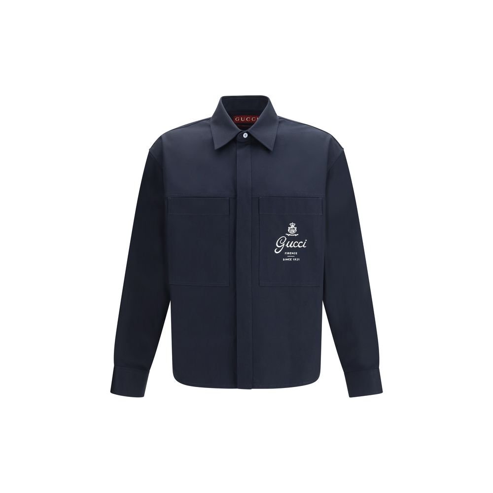 10473563.jpeg Gucci Blue Cotton Coat - Image 1