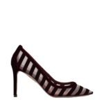 Aquazzura Transparent Velvet Mid Heel Pumps