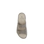 Brunello Cucinelli Gray Calf Leather Bos Taurus Flat Sandals - Image 4
