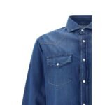 Brunello Cucinelli Blue Denim Shirt - Image 3