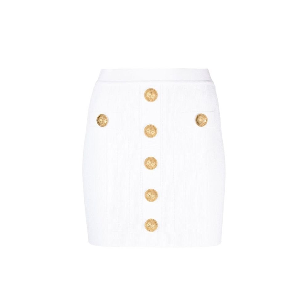 10483955.jpeg Balmain White Polyester Mini Skirt - Image 1