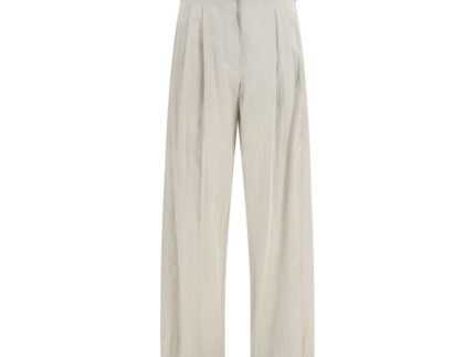 The Row Gray Silk Casual Pants