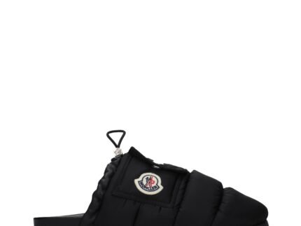 Moncler Black Fabric Slippers