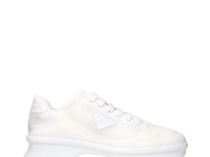 Prada White Fabric Athletic Sneakers