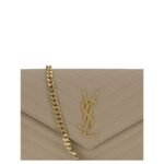 Geantă Saint Laurent Monogram leather Shoulder Bej din Piele - imagine 4