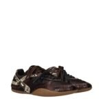 Miu Miu Brown Fabric Low Top Sneakers - Image 2