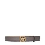 Versace Gray Leather Regular Belt