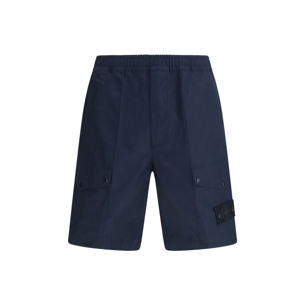 10497608.jpeg Stone Island Blue Cotton Bermuda Shorts - Image 1