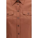 Brunello Cucinelli Brown Cotton Blouse - Image 3