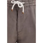 Brunello Cucinelli Brown Linen Bermuda Shorts - Image 3