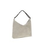 Brunello Cucinelli Gray Calf Leather Bos Taurus Shoulder Bag - Image 3