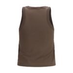 Brunello Cucinelli Brown Cotton Sleeveles T-Shirt - Image 2
