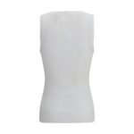 Brunello Cucinelli White Cotton Sleeveles T-Shirt - Image 2
