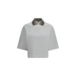 Brunello Cucinelli White Cotton Polo Shirt
