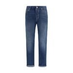 Brunello Cucinelli Blue Cotton Straight-Leg Jeans