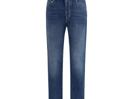Brunello Cucinelli Blue Cotton Straight-Leg Jeans