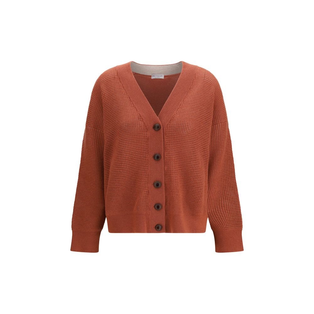 10497782.jpeg Cardigan Brunello Cucinelli Portocaliu din Cașmir - imagine 1