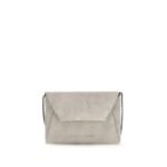 Brunello Cucinelli Gray Calf Leather Bos Taurus Shoulder Bag