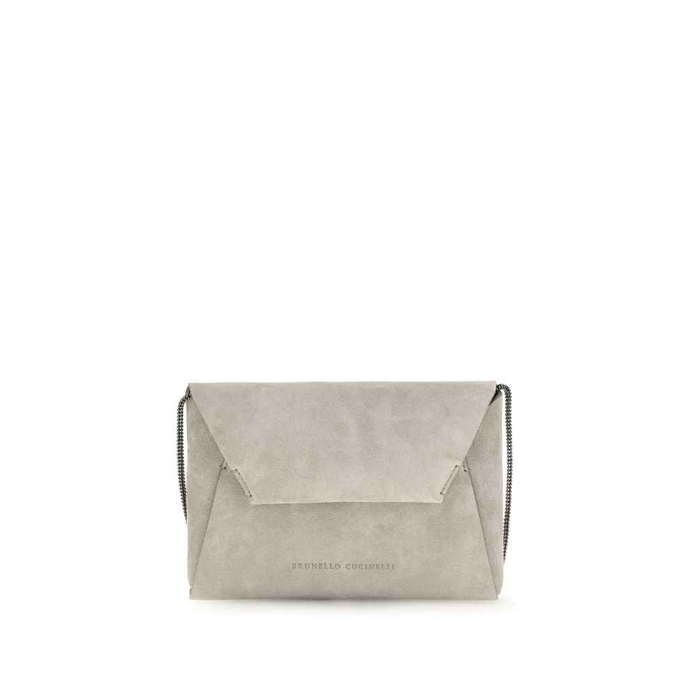 10497859.jpeg Brunello Cucinelli Gray Calf Leather Bos Taurus Shoulder Bag - Image 1