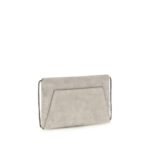 Brunello Cucinelli Gray Calf Leather Bos Taurus Shoulder Bag - Image 3