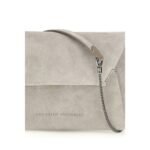 Brunello Cucinelli Gray Calf Leather Bos Taurus Shoulder Bag - Image 4