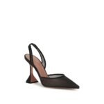 Amina Muaddi Black Fabric High Heel Pumps - Image 2