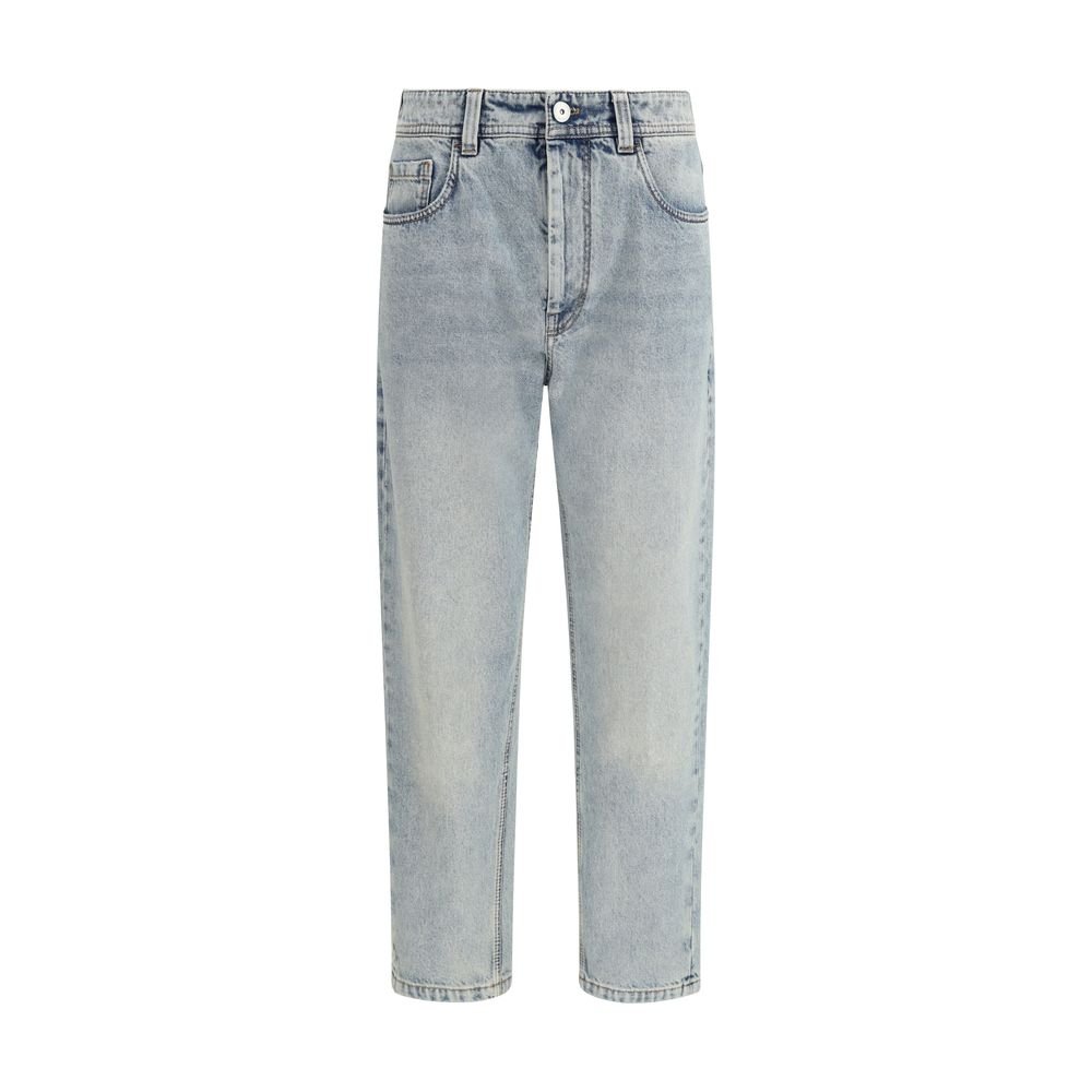 10498407.jpeg Brunello Cucinelli Blue Cotton Straight-Leg Jeans - Image 1
