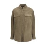 Brunello Cucinelli Bicolor Calf Leather Bos Taurus Dress Shirt