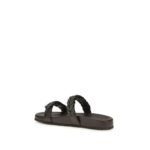 Brunello Cucinelli Brown Calf Leather Bos Taurus Flat Sandals - Image 3