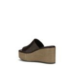 Brunello Cucinelli Brown Calf Leather Bos Taurus Platform Sandals - Image 3