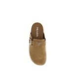 Prada Beige Calf Leather Bos Taurus Mules - Image 4