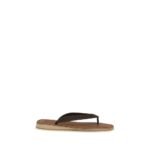 Miu Miu Brown Calf Leather Bos Taurus Flip-Flop Sandals