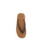 Miu Miu Brown Calf Leather Bos Taurus Flip-Flop Sandals - Image 4