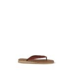 Miu Miu Beige Calf Leather Bos Taurus Flip-Flop Sandals